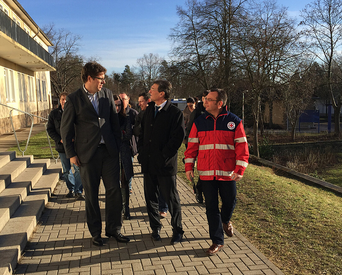 Besuch des Ministers in der dritten Aufnahmestelle für Flüchtlinge in Gera