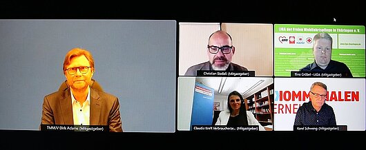 Verbraucherschutzminister Dirk Adams als Gast beim Webtalk der Verbraucherzentrale Thüringen zur Energiekostenkrise.