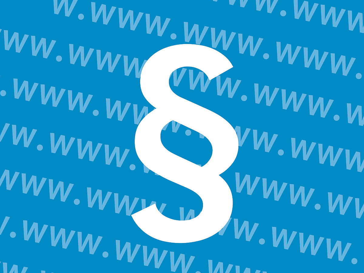 Paragraphenzeichen auf blauem Untergrund