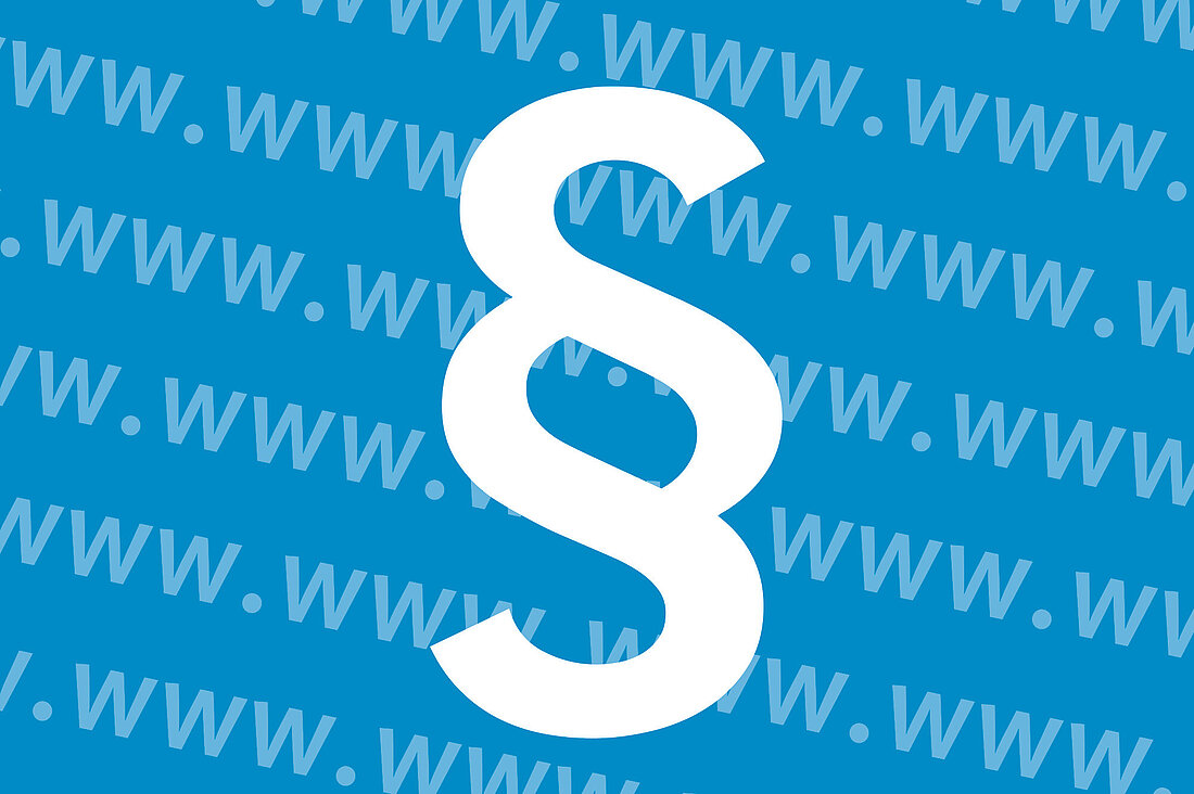 Paragraphenzeichen auf blauem Untergrund