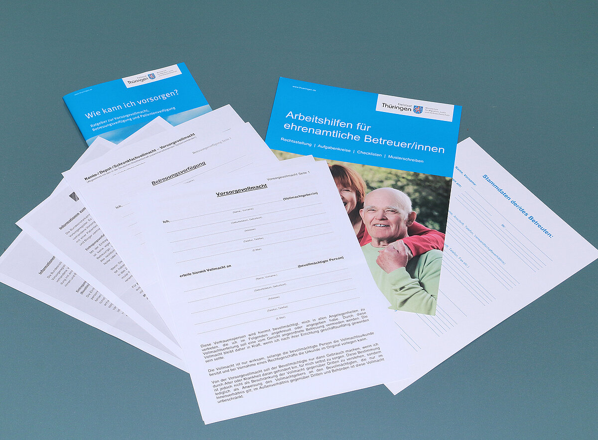 Broschüren und Formulare zum Betreuungsrecht